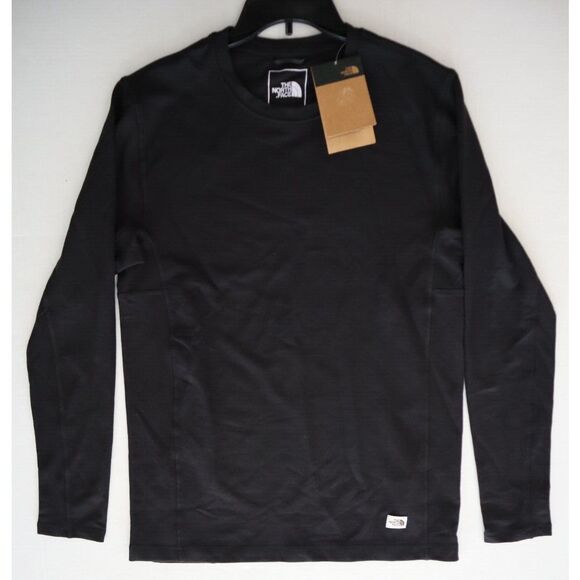 The North Face NF0A7USNJK3 Men's Sz M Black L/S Terry Crewneck Tee Shirt - Picture 8 of 10